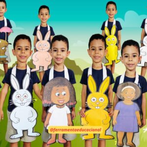 Kit com 10 aventais personagens do livro Menina bonita do laço de fita