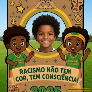 Moldura gigante Racismo não tem cor, tem consciência!