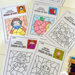 Atividades de pintura Branca de Neve