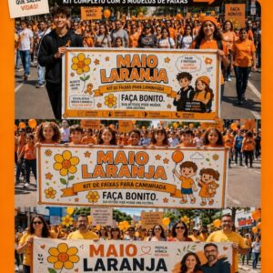 KIT DE FAIXAS PARA CAMINHADA MAIO LARANJA