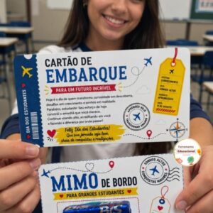 Lembrancinha Cartão de Embarque Dia dos Estudantes 