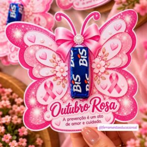 BORBOLETA PORTA BIS OUTUBRO ROSA