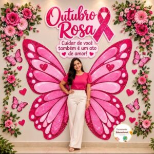 PAINEL OUTUBRO ROSA Borboleta
