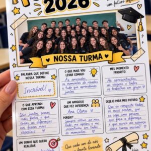 Folhinha editável Formatura 2026 Nossa Turma