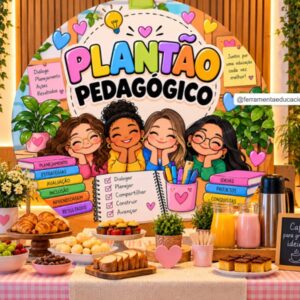 Painel redondo Plantão pedagógico Fofo