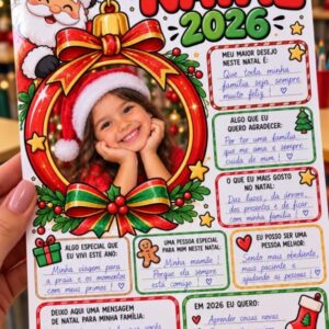 Atividade Folhinha editável Meu NATAL 2026